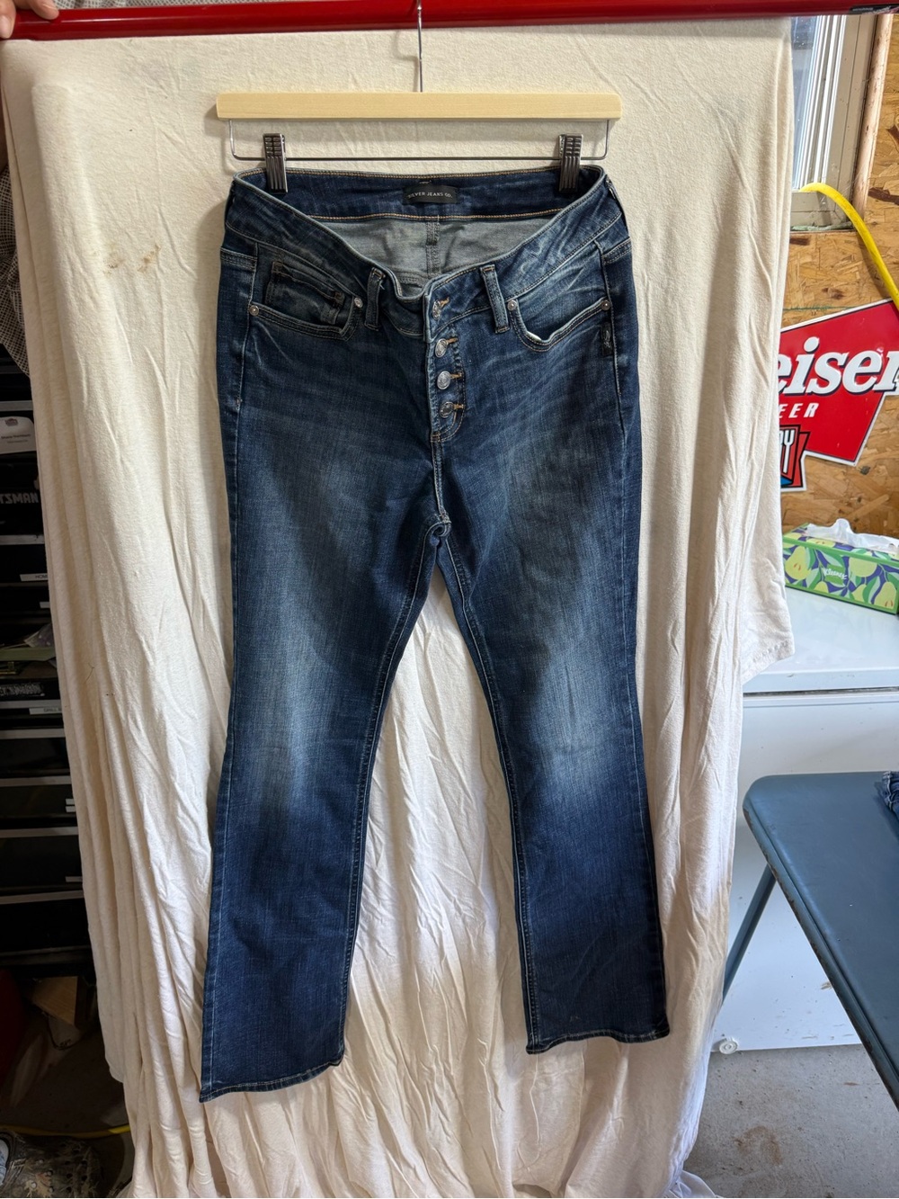 Silver Jeans - Dark Blue Button-Fly Women’s Jeans
